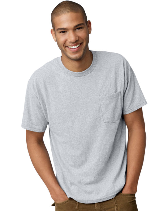 Hanes TAGLESS EcoSmart Men's Pocket T-Shirt