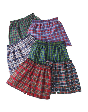 Hanes Boys Red Label Tartan Boxer, 5 Pack