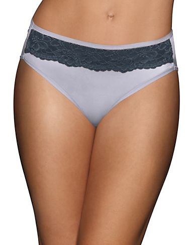 Bali Women`s One Smooth U Comfort Indulgence Satin with Lace Hi Cut Panty