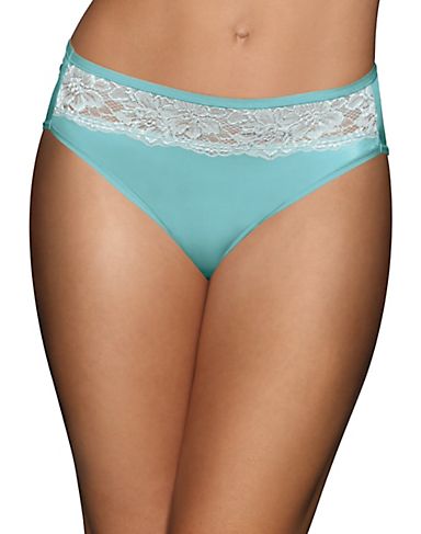 Bali Women`s One Smooth U Comfort Indulgence Satin with Lace Hi Cut Panty