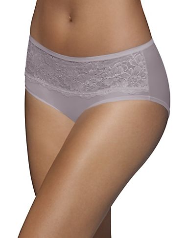 Bali Women's Comfort Indulgence Satin with Lace Modern Hipster