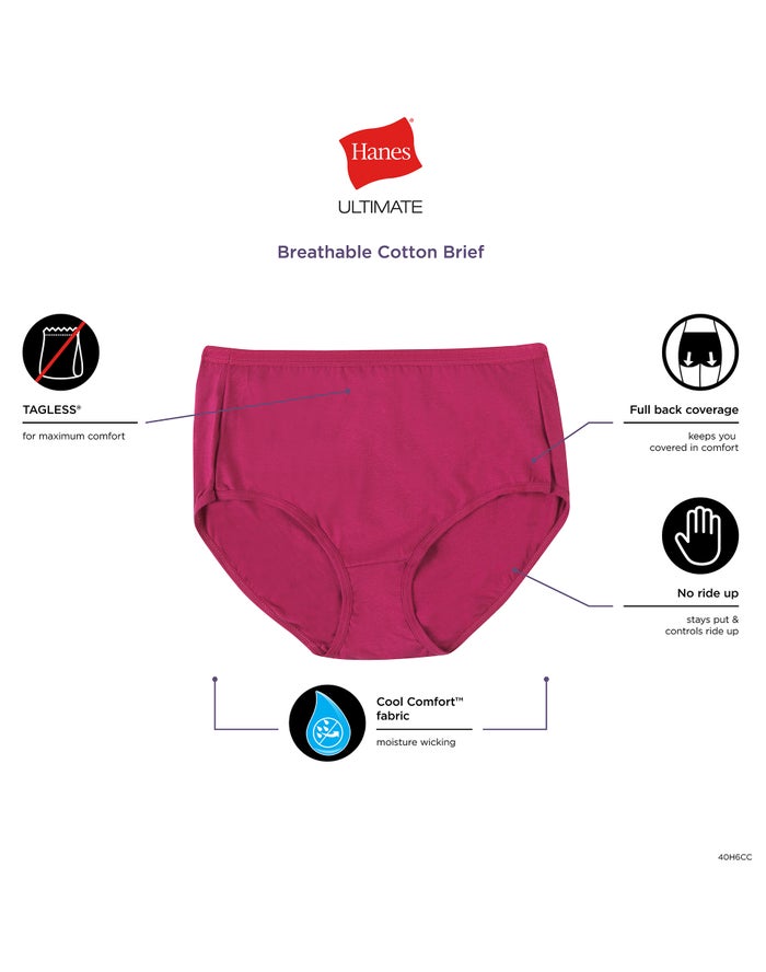 Hanes® Ultimate Breathable Cotton Tagless® Bikini Underwear, 7