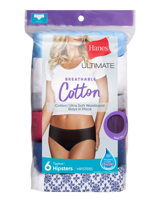 Hanes Ultimate® Breathable Cotton Hipster 6-Pack