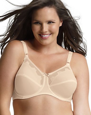 Bali Flower Underwire Unlined Full Coverage Bra 0180 Ivory White