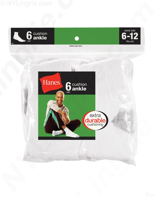 Hanes Men's 6-Pack Full Cushion Ankle Socks