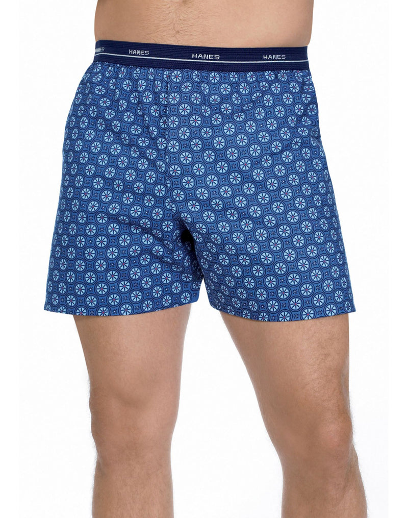 Hanes Men's Printed Woven Boxer with Comfort Flex® Waistband 3 Pack