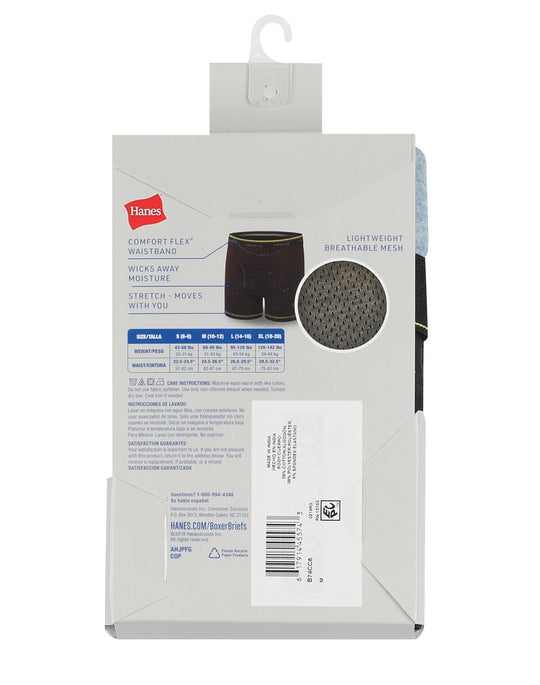 Hanes Boys' Cool Comfort™ Lightweight Mesh Boxer Brief 6-Pack