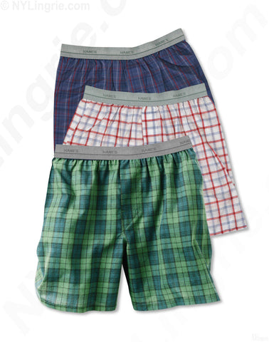 Hanes Boys' Contemporary Tartan Boxer 3 Pack