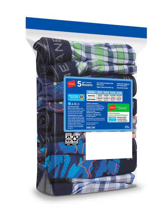 Hanes Boys Comfort Flex® Woven Boxer 5-Pack