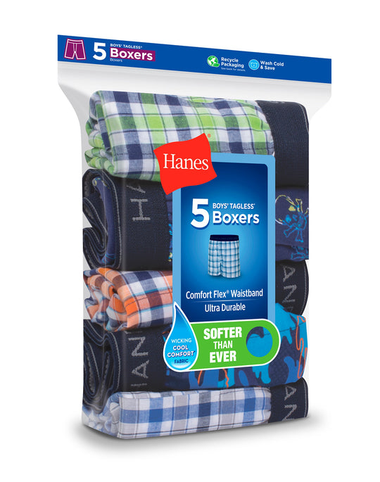 Hanes Boys Comfort Flex® Woven Boxer 5-Pack