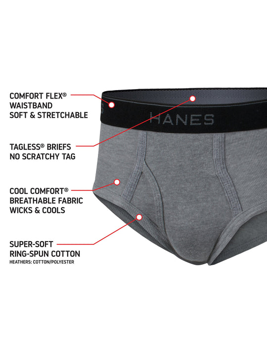 Hanes Ultimate® Boys' Dyed Briefs With ComfortSoft® Waistband 5-Pack