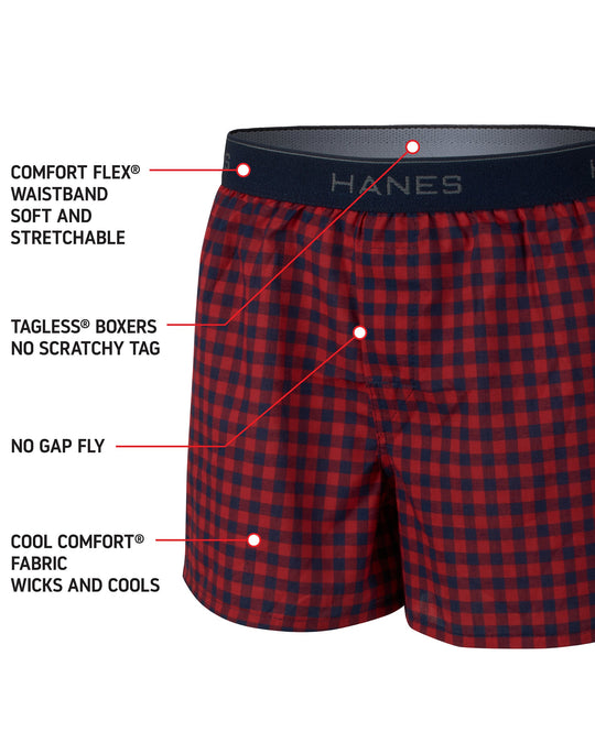 Hanes Ultimate® Boys' Woven Boxer Brief With ComfortSoft® Waistband 4-Pack