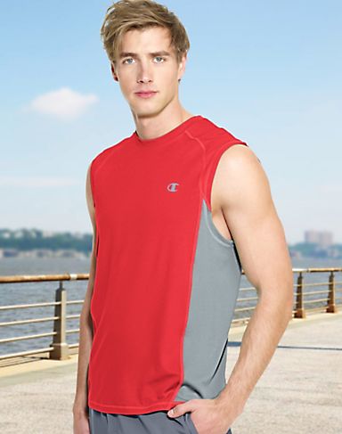 Champion Men`s PowerTrain Colorblock Muscle Tee