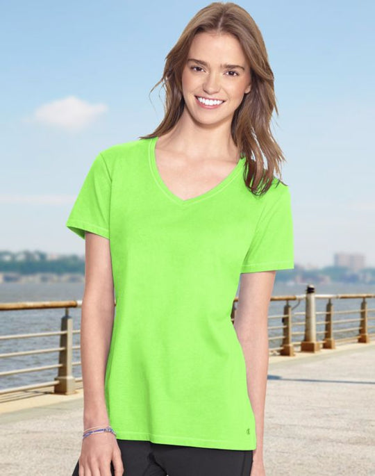 Champion Women`s Authentic Jersey V-Neck Tee