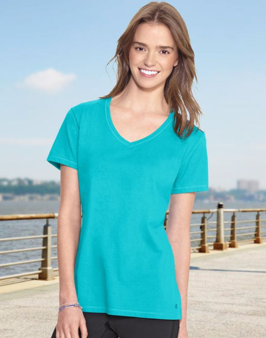 Champion Women`s Authentic Jersey V-Neck Tee