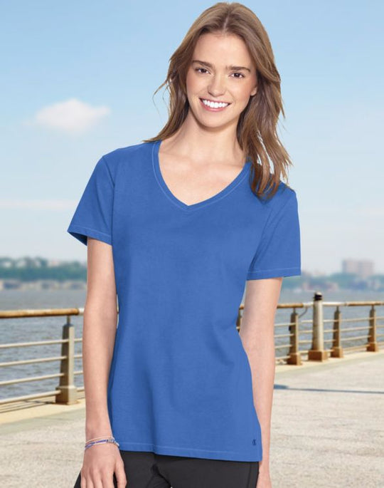Champion Women`s Authentic Jersey V-Neck Tee