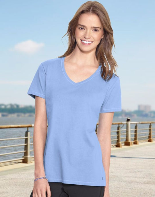 Champion Women`s Authentic Jersey V-Neck Tee