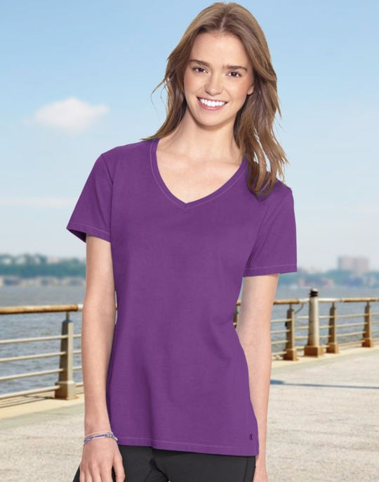 Champion Women`s Authentic Jersey V-Neck Tee
