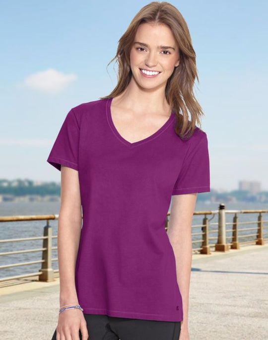 Champion Women`s Authentic Jersey V-Neck Tee
