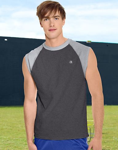 Champion Cotton Jersey Raglan Cap-Sleeve Mens T Shirt