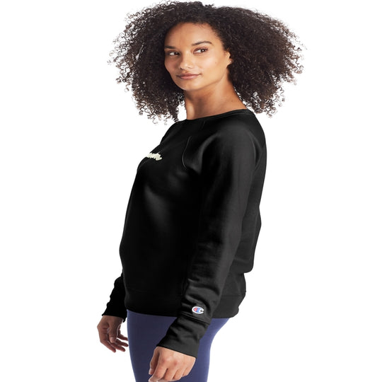 Champion Womens Powerblend Fleece Boyfriend Crew, XXL, Hush Pink