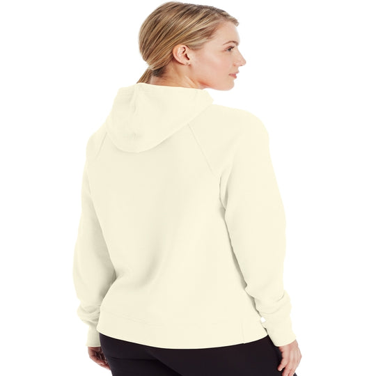 Champion Womens Powerblend Fleece Pullover Hoodie, XXL, Chalk White