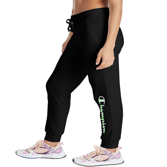 Champion Womens Powerblend Fleece Joggers, XXL, Black