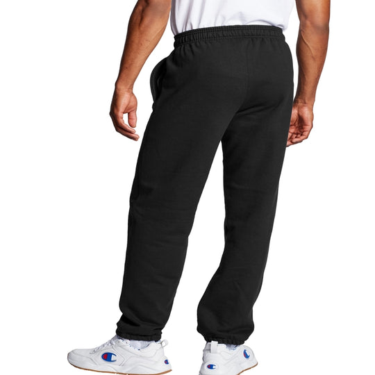 Champion Mens Powerblend Fleece Relaxed Bottom Pants, M, Navy