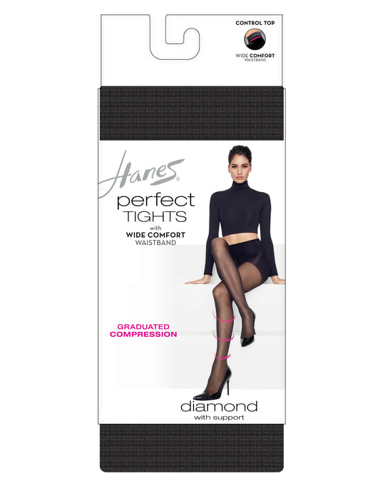 Hanes Womens Perfect Tights With Compression Diamond And Control Top