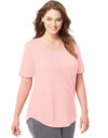 Just My Size Womens Shirred Scoop-Neck Jersey Tee