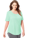 Just My Size Womens Shirred Scoop-Neck Jersey Tee