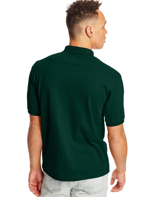 Hanes Mens CottonBlend® EcoSmart® Jersey Polo With Pocket 2-Pack