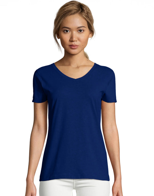 Hanes Womens X-Temp V-Neck T-Shirt