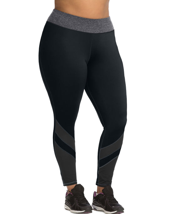 Just My Size Womens Active Pierced Mesh Run Tight