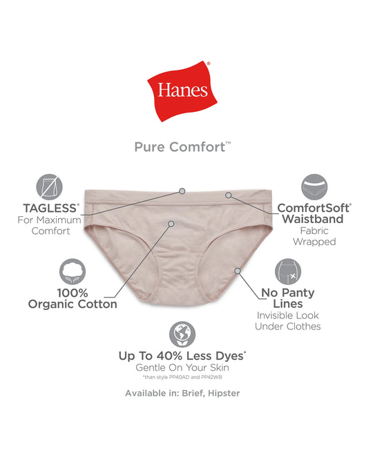 Hanes Womens Pure Comfort Hipster 6-Pack