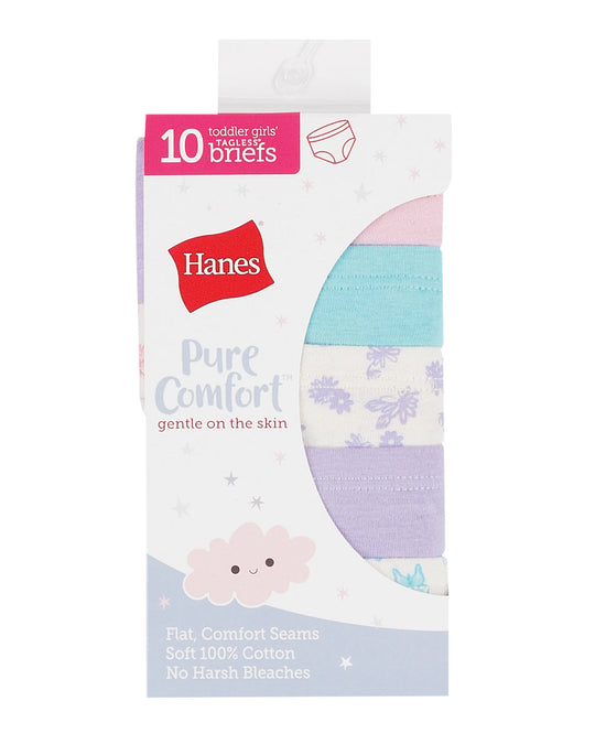 Hanes Toddler Girls Pure Comfort Briefs 10-Pack