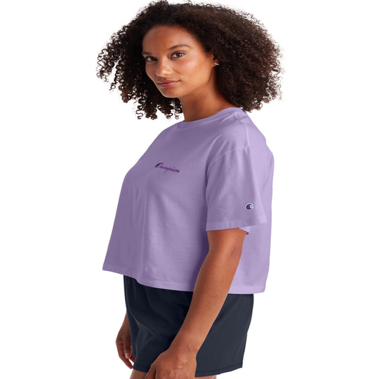 Champion Womens Cropped Tee, L, Black