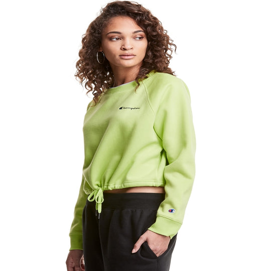 Champion Womens Campus Fleece Cropped Crew, L, Athletic Navy