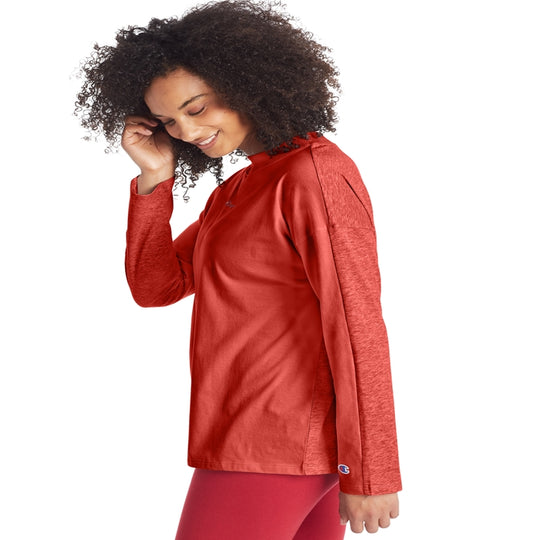 Champion Womens Campus Long-Sleeve Mock Neck, L, Athletic Navy