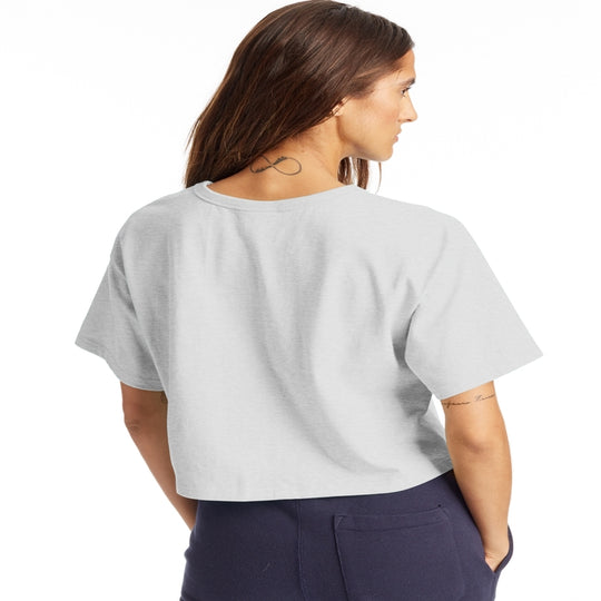 Champion Life Womens Heritage Crop Tee, L, White