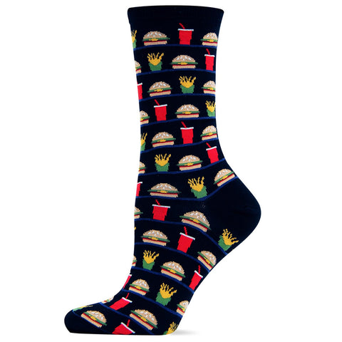 Hot Sox Womens Hamburger, Fries and Drink Sock