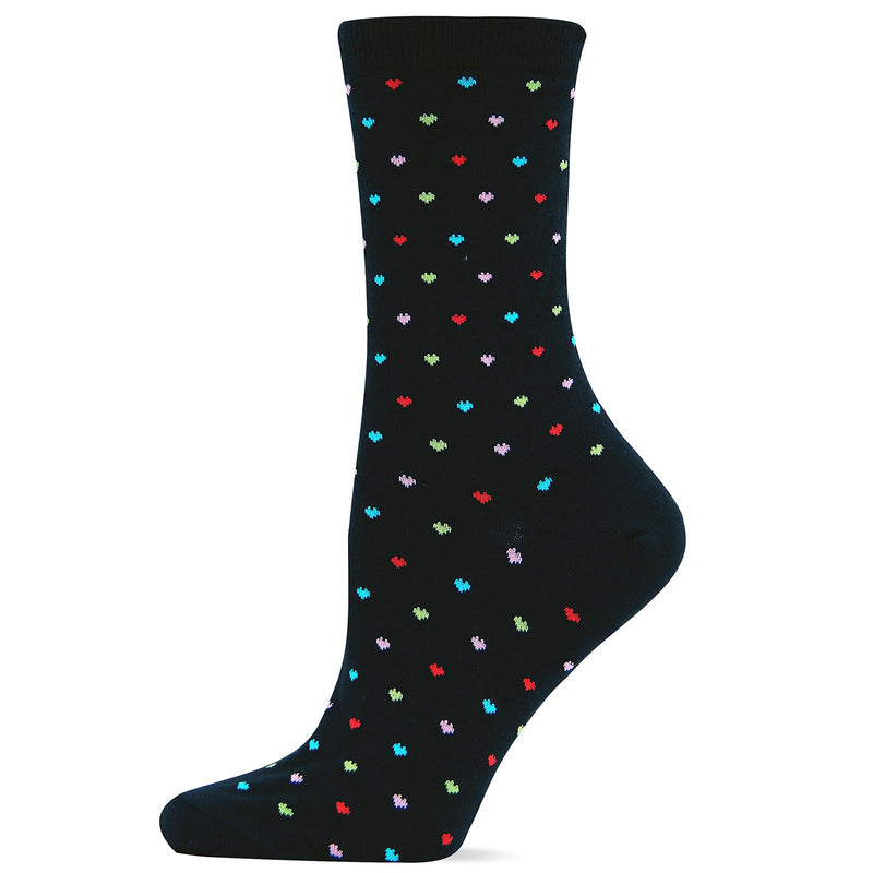 Hot Sox Womens Originals Pindot Hearts Trouser Sock