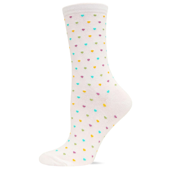 Hot Sox Womens Originals Pindot Hearts Trouser Sock
