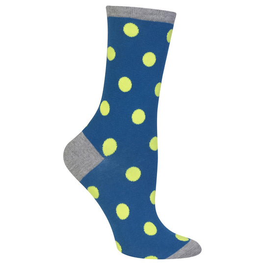 Hot Sox Womens Originals Large Polka Dot Crew Sock