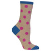 Hot Sox Womens Originals Large Polka Dot Crew Sock