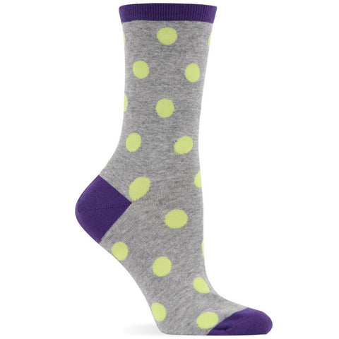 Hot Sox Womens Originals Large Polka Dot Crew Sock