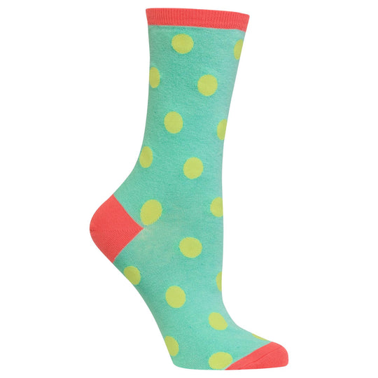 Hot Sox Womens Originals Large Polka Dot Crew Sock