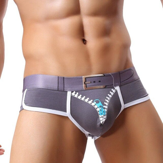 Laamei Cotton Mens Underwear Boxers Solid Underwear Male Boxer Breathable Transparent Underwear Mens Pouch Zipper Underpants