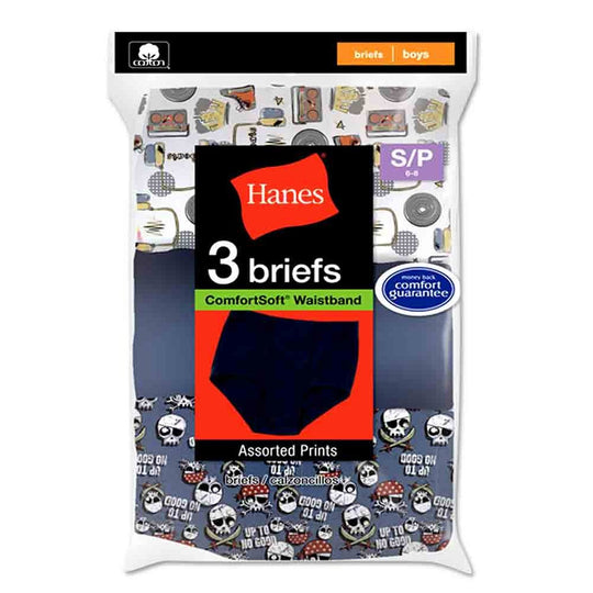 Hanes Boys Comfort Soft Waistband Printed Brief 3 Pack
