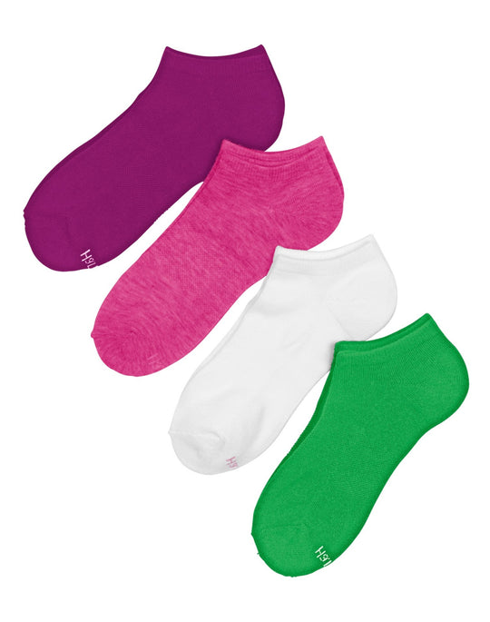 Hanes Fit Women`s Cushion Low-Cut Socks with Arch Support 4-Pack